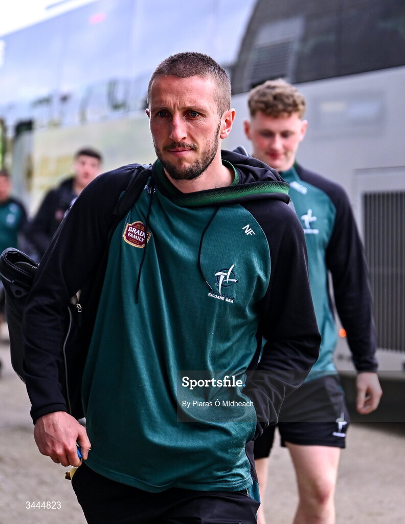 3 May 2026; Kildare footballer Neil Flynn arrives for the Leinster GAA Football Senior Championship semi-final match between Kildare and Westmeath at Glenisk O'Connor Park in Tullamore, Offaly. Photo by Piaras Ó Mídheach/Sportsfile