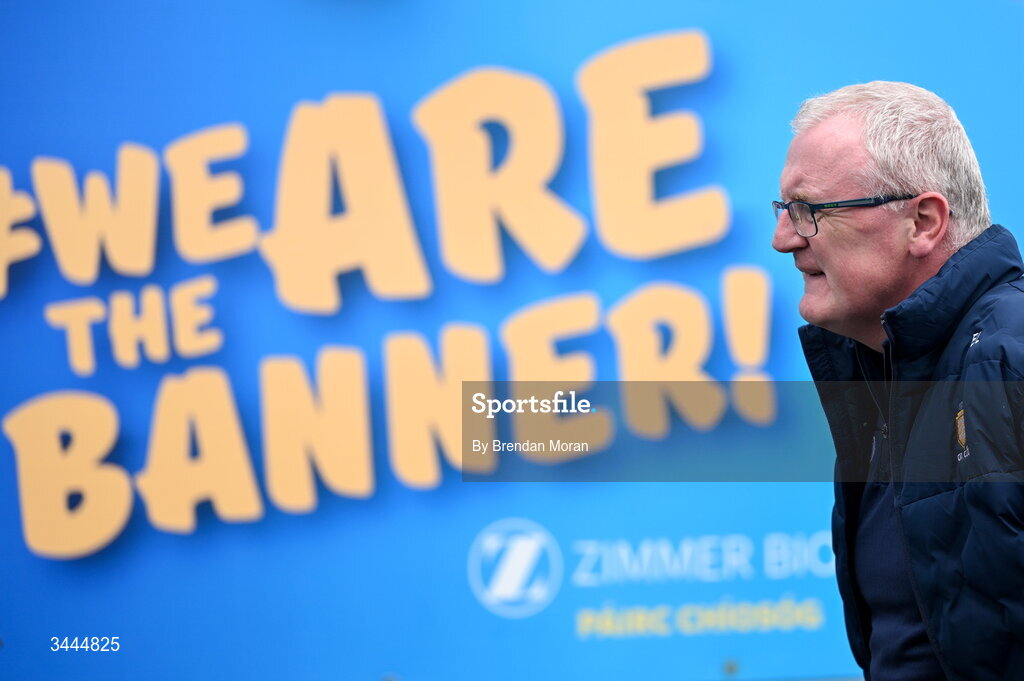 3 May 2026; Clare manager Brian Lohan arrives before the Munster GAA Senior Hurling Championship Round 3 match between Clare and Limerick at Zimmer Biomet Páirc Chíosóg in Ennis, Clare. Photo by Brendan Moran/Sportsfile