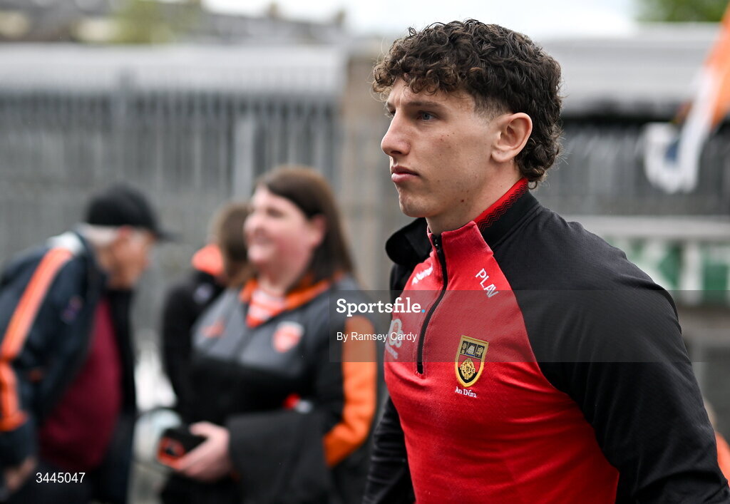 3 May 2026; Pierce Laverty of Down before the Ulster GAA Football Senior Championship semi-final match between Armagh and Down at St Tiernach's Park in Clones, Monaghan. Photo by Ramsey Cardy/Sportsfile