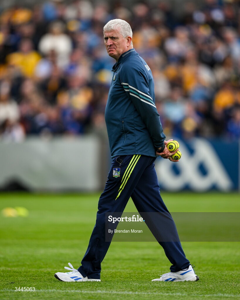 3 May 2026; Limerick manager John Kiely before the Munster GAA Senior Hurling Championship Round 3 match between Clare and Limerick at Zimmer Biomet Páirc Chíosóg in Ennis, Clare. Photo by Brendan Moran/Sportsfile