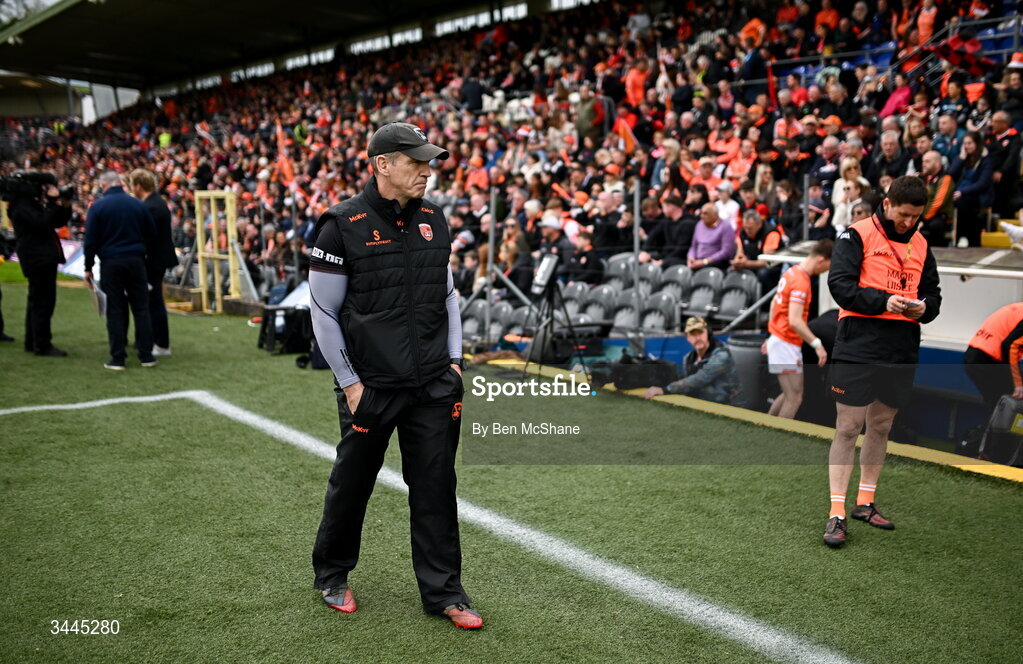 3 May 2026; Armagh manager Kieran McGeeney before the Ulster GAA Football Senior Championship semi-final match between Armagh and Down at St Tiernach's Park in Clones, Monaghan. Photo by Ben McShane/Sportsfile