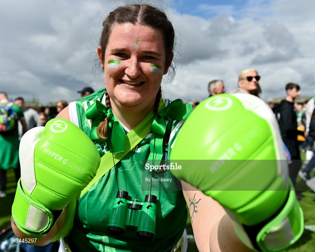 3 May 2026; Limerick supporter Amber Myers after the Munster GAA Senior Hurling Championship Round 3 match between Clare and Limerick at Zimmer Biomet Páirc Chíosóg in Ennis, Clare. Photo by Tom Beary/Sportsfile