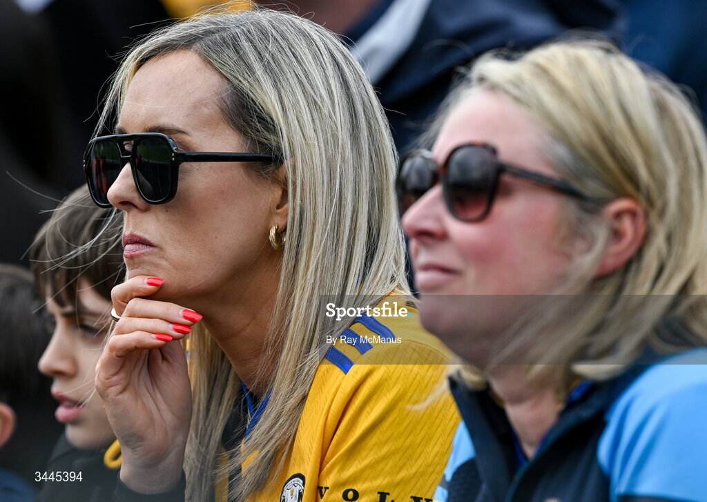 3 May 2026; Disconsolate Clare supporters near the end of the Munster GAA Senior Hurling Championship Round 3 match between Clare and Limerick at Zimmer Biomet Páirc Chíosóg in Ennis, Clare. Photo by Ray McManus/Sportsfile
