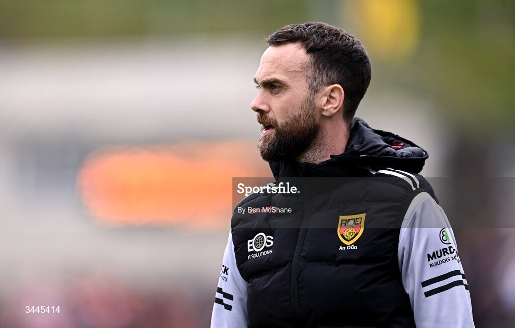 3 May 2026; Down manager Conor Laverty during the Ulster GAA Football Senior Championship semi-final match between Armagh and Down at St Tiernach's Park in Clones, Monaghan. Photo by Ben McShane/Sportsfile