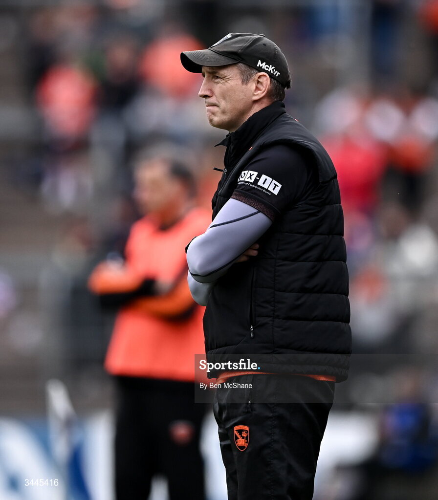 3 May 2026; Armagh manager Kieran McGeeney during the Ulster GAA Football Senior Championship semi-final match between Armagh and Down at St Tiernach's Park in Clones, Monaghan. Photo by Ben McShane/Sportsfile