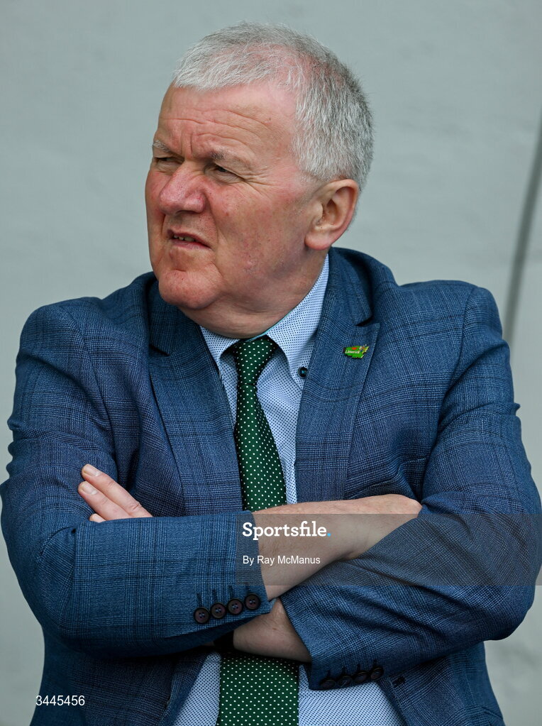 3 May 2026; Limerick County Board Chairman Séamus McNamara before the Munster GAA Senior Hurling Championship Round 3 match between Clare and Limerick at Zimmer Biomet Páirc Chíosóg in Ennis, Clare. Photo by Ray McManus/Sportsfile