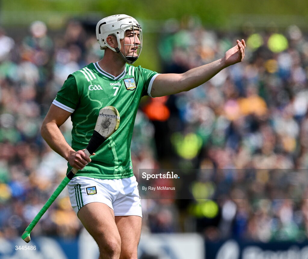 3 May 2026; Kyle Hayes of Limerick during the Munster GAA Senior Hurling Championship Round 3 match between Clare and Limerick at Zimmer Biomet Páirc Chíosóg in Ennis, Clare. Photo by Ray McManus/Sportsfile