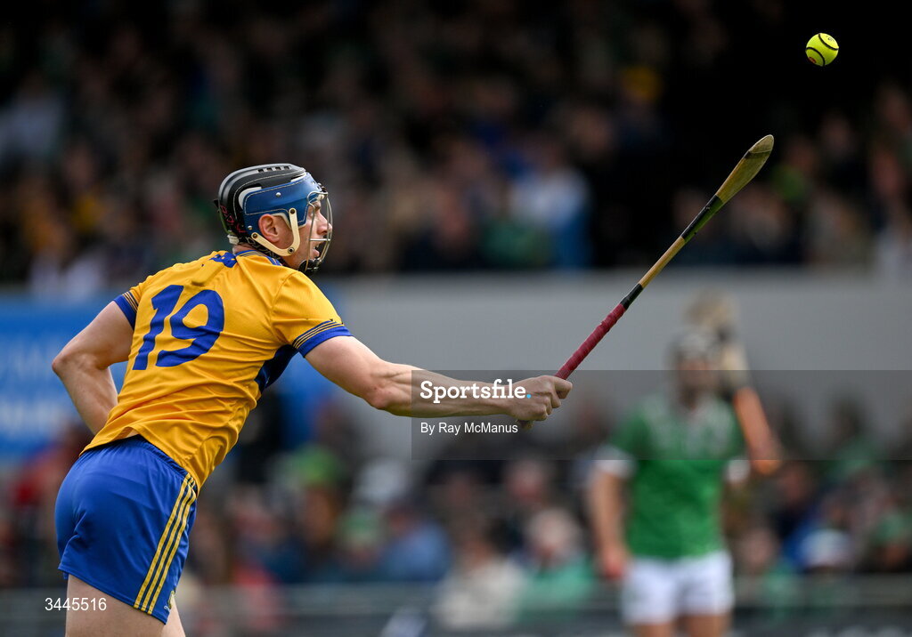 3 May 2026; David McInerney of Clare during the Munster GAA Senior Hurling Championship Round 3 match between Clare and Limerick at Zimmer Biomet Páirc Chíosóg in Ennis, Clare. Photo by Ray McManus/Sportsfile