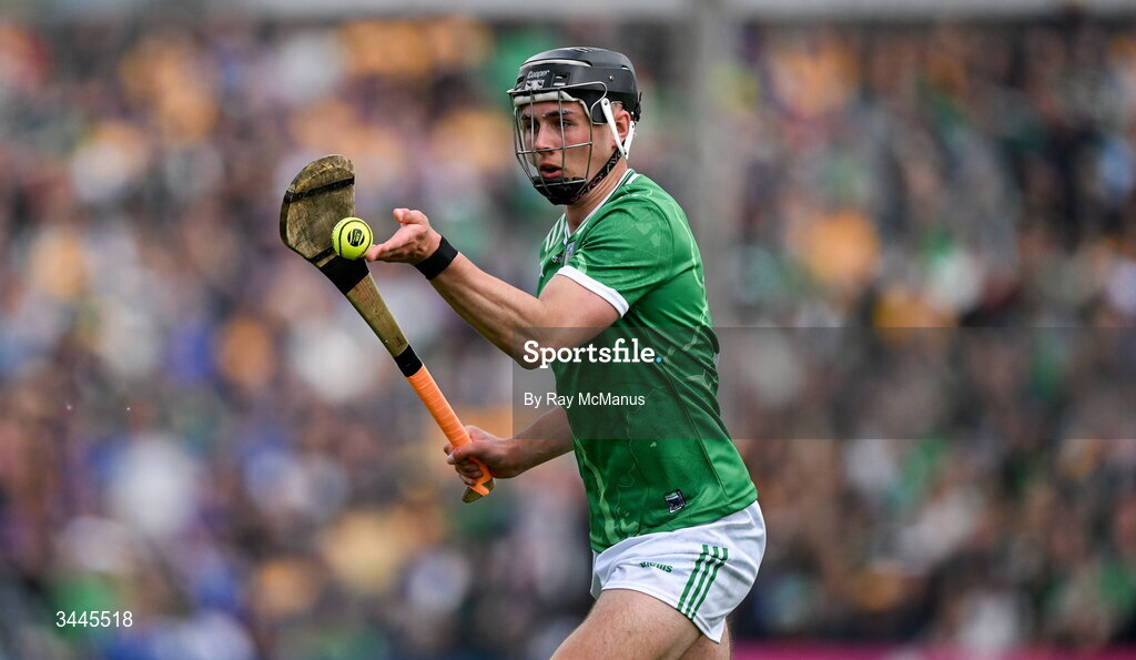 3 May 2026; Aidan O'Connor of Limerick during the Munster GAA Senior Hurling Championship Round 3 match between Clare and Limerick at Zimmer Biomet Páirc Chíosóg in Ennis, Clare. Photo by Ray McManus/Sportsfile