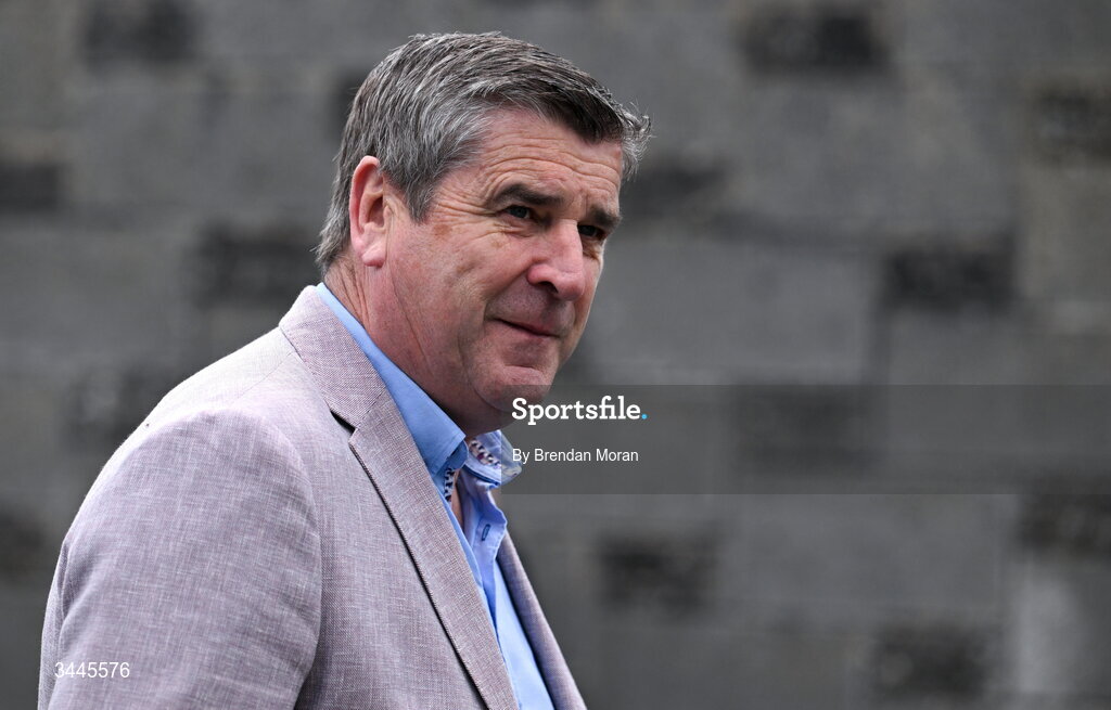 3 May 2026; Offaly County Board chairman Michael Duignan before the Munster GAA Senior Hurling Championship Round 3 match between Clare and Limerick at Zimmer Biomet Páirc Chíosóg in Ennis, Clare. Photo by Brendan Moran/Sportsfile