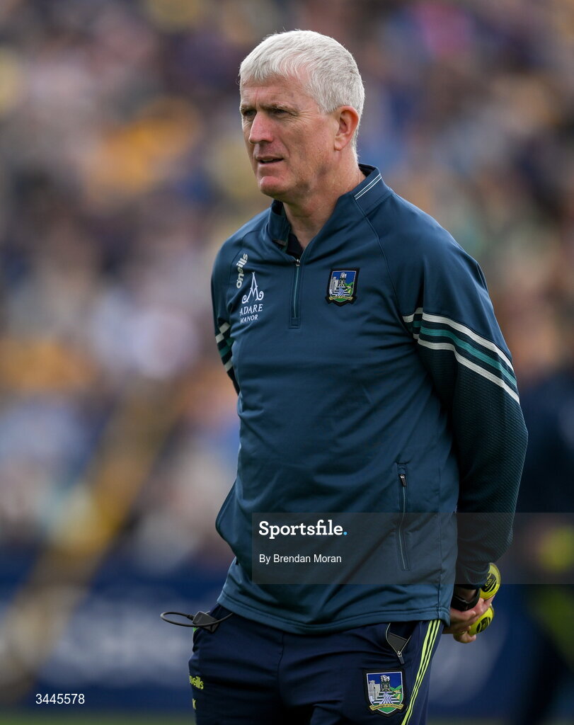 3 May 2026; Limerick manager John Kiely before the Munster GAA Senior Hurling Championship Round 3 match between Clare and Limerick at Zimmer Biomet Páirc Chíosóg in Ennis, Clare. Photo by Brendan Moran/Sportsfile