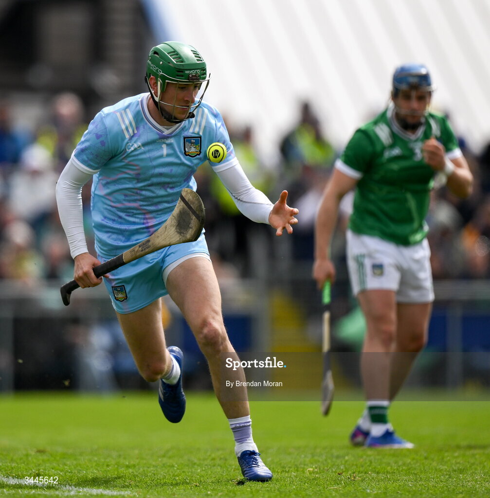 3 May 2026; Limerick goalkeeper Nickie Quaid during the Munster GAA Senior Hurling Championship Round 3 match between Clare and Limerick at Zimmer Biomet Páirc Chíosóg in Ennis, Clare. Photo by Brendan Moran/Sportsfile