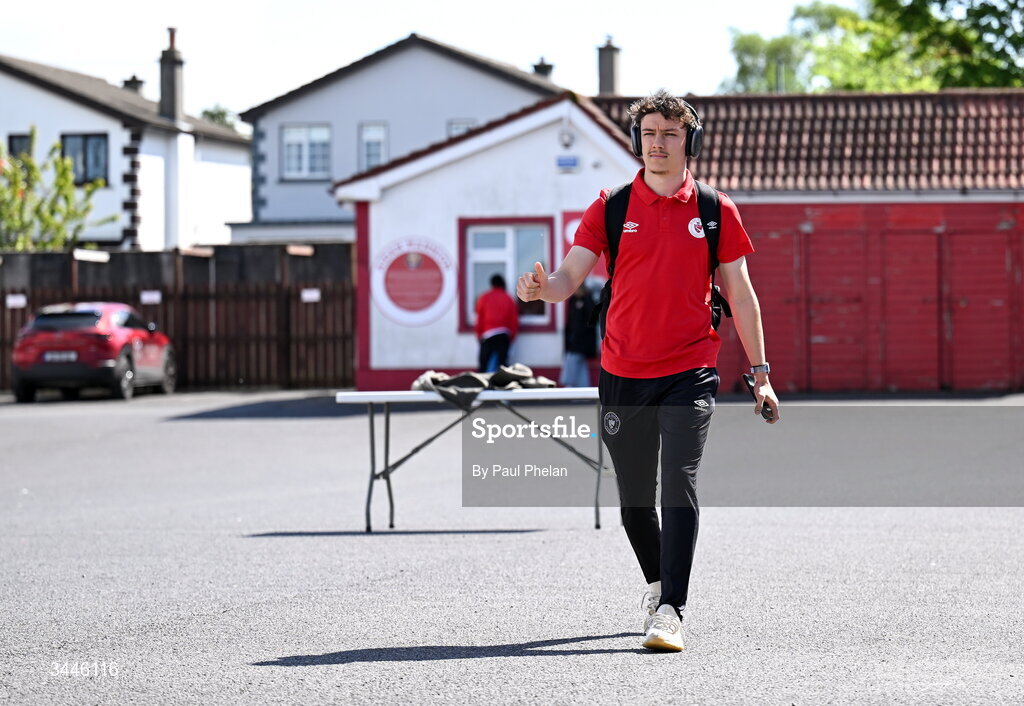 4 May 2026; Archie Meekison of Sligo Rovers arrives before the SSE Airtricity Men's Premier Division match between Sligo Rovers and St Patrick's Athletic at The Showgrounds in Sligo. Photo by Paul Phelan/Sportsfile