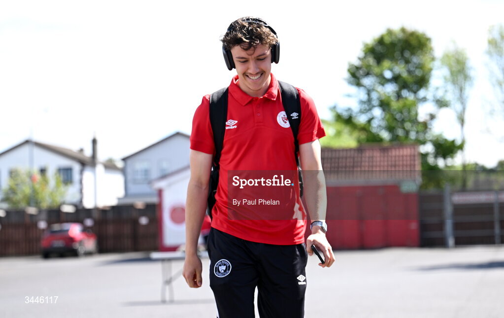 4 May 2026; Archie Meekison of Sligo Rovers arrives before the SSE Airtricity Men's Premier Division match between Sligo Rovers and St Patrick's Athletic at The Showgrounds in Sligo. Photo by Paul Phelan/Sportsfile