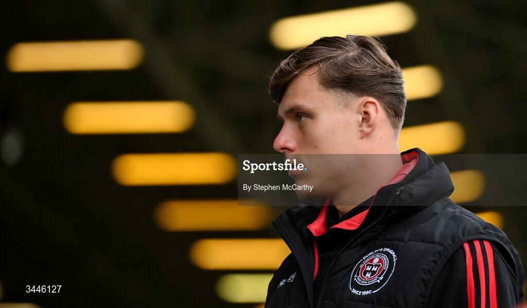4 May 2026; Markuss Strods of Bohemians before the SSE Airtricity Men's Premier Division match between Bohemians and Shelbourne at Dalymount Park in Dublin. Photo by Stephen McCarthy/Sportsfile