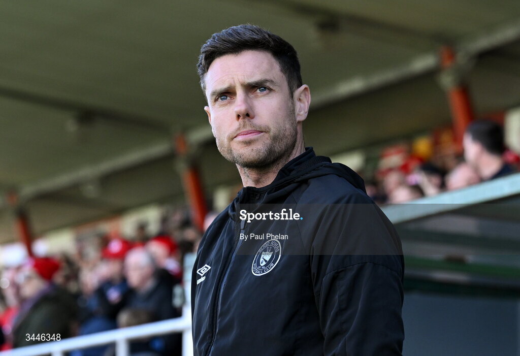 4 May 2026; Sligo Rovers manager John Russell during the SSE Airtricity Men's Premier Division match between Sligo Rovers and St Patrick's Athletic at The Showgrounds in Sligo. Photo by Paul Phelan/Sportsfile