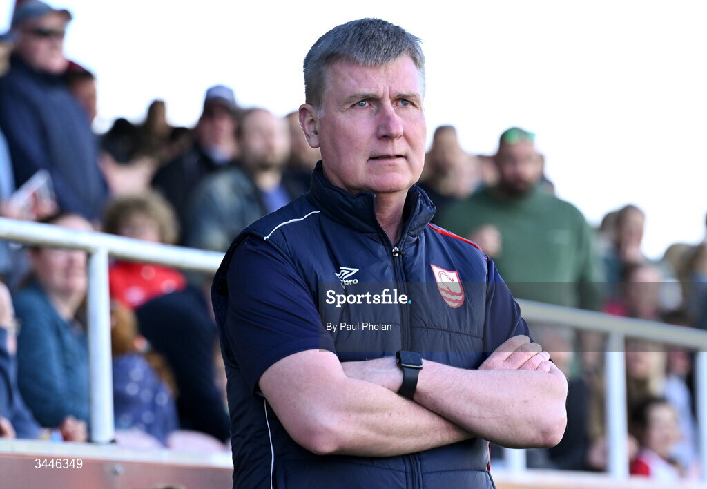 4 May 2026; St Patrick's Athletic manager Stephen Kenny during the SSE Airtricity Men's Premier Division match between Sligo Rovers and St Patrick's Athletic at The Showgrounds in Sligo. Photo by Paul Phelan/Sportsfile