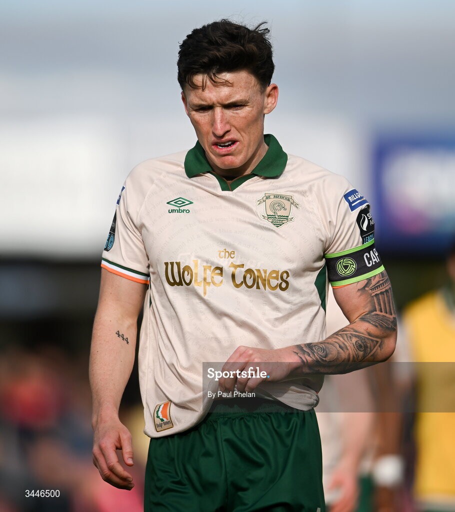 4 May 2026; Joe Redmond of St Patrick's Athletic reacts after the SSE Airtricity Men's Premier Division match between Sligo Rovers and St Patrick's Athletic at The Showgrounds in Sligo. Photo by Paul Phelan/Sportsfile