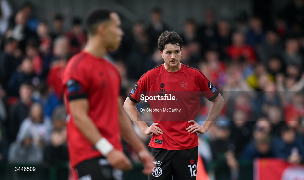 4 May 2026; Patrick Hickey of Bohemians during the SSE Airtricity Men's Premier Division match between Bohemians and Shelbourne at Dalymount Park in Dublin. Photo by Stephen McCarthy/Sportsfile