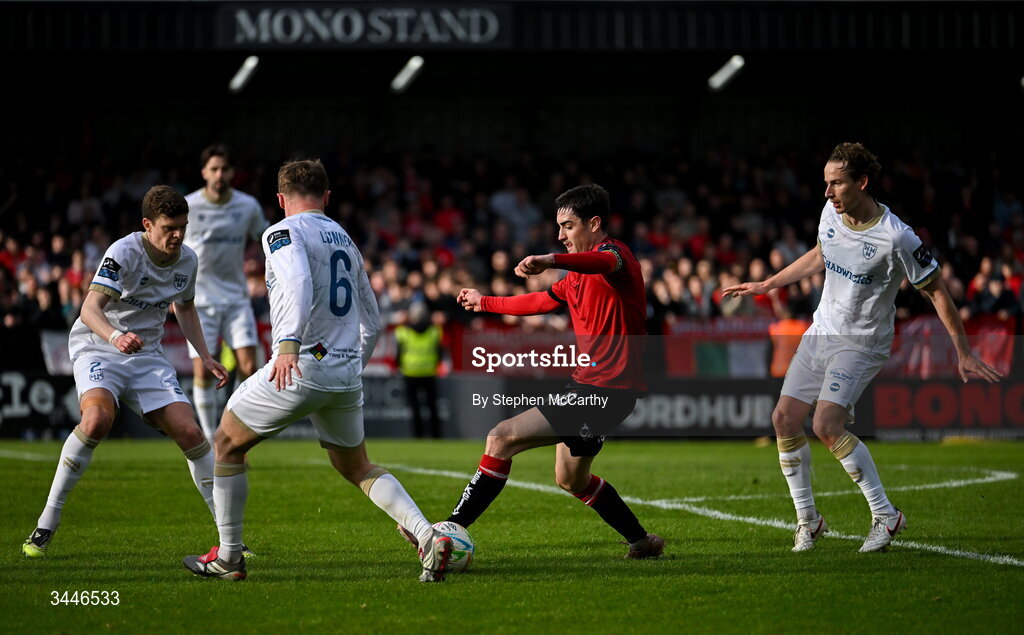 4 May 2026; Dawson Devoy of Bohemians during the SSE Airtricity Men's Premier Division match between Bohemians and Shelbourne at Dalymount Park in Dublin. Photo by Stephen McCarthy/Sportsfile