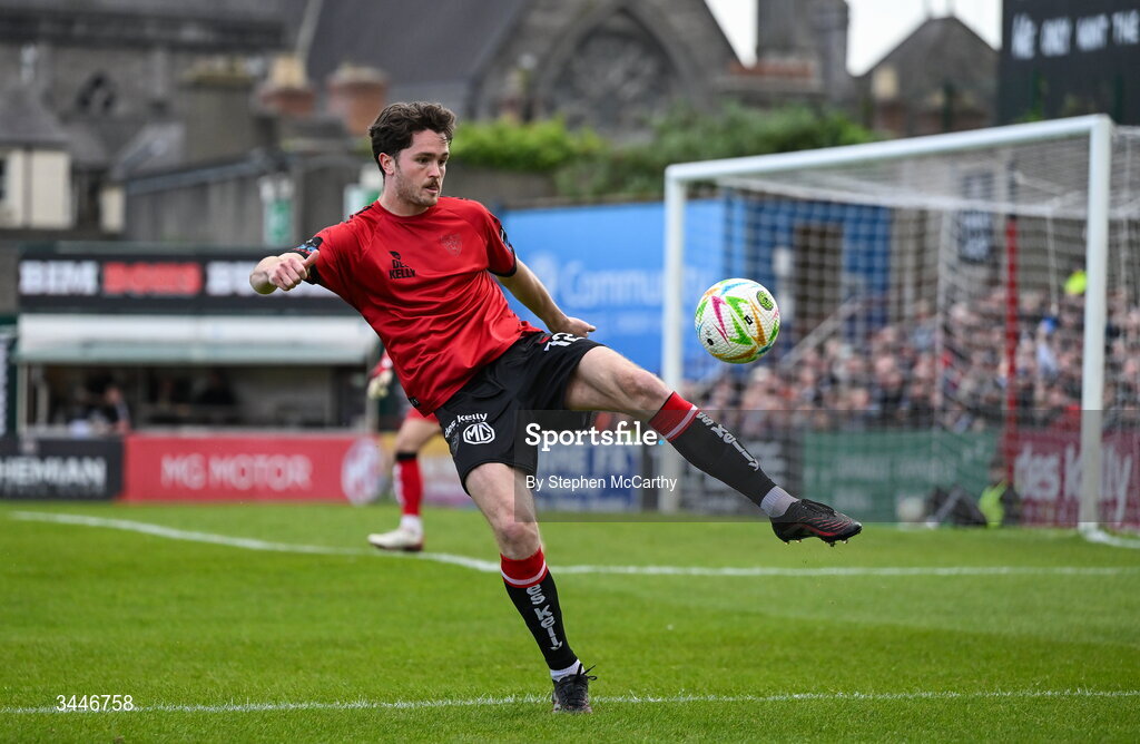 4 May 2026; Patrick Hickey of Bohemians during the SSE Airtricity Men's Premier Division match between Bohemians and Shelbourne at Dalymount Park in Dublin. Photo by Stephen McCarthy/Sportsfile