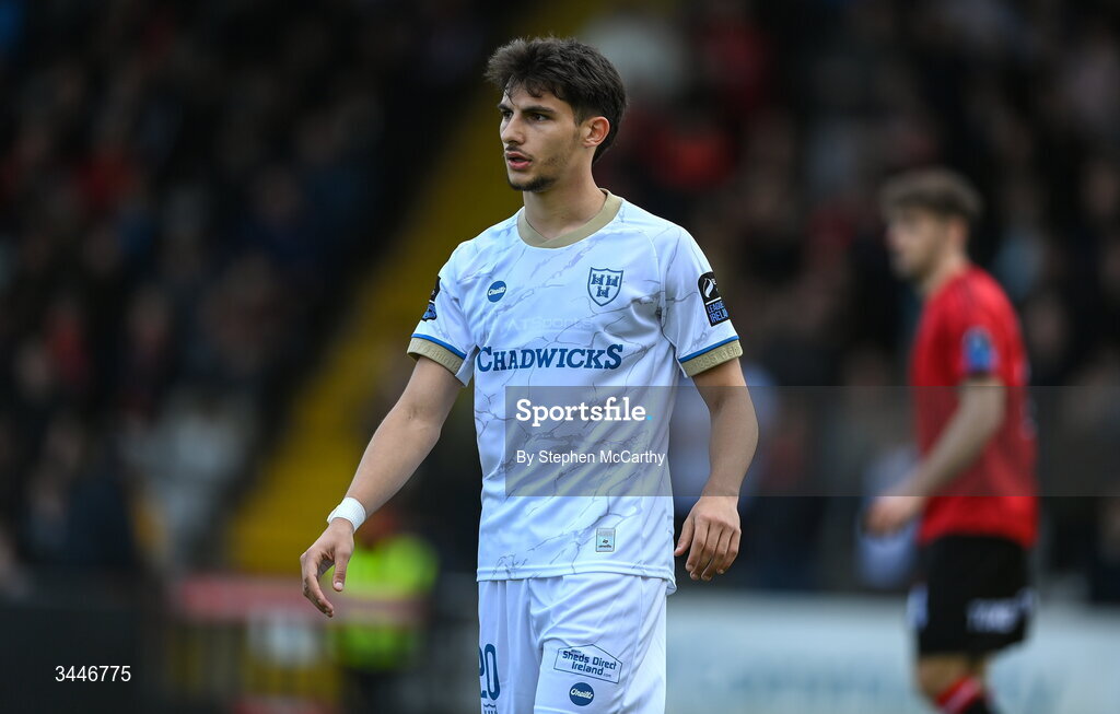 4 May 2026; Rodrigo Freitas of Shelbourne during the SSE Airtricity Men's Premier Division match between Bohemians and Shelbourne at Dalymount Park in Dublin. Photo by Stephen McCarthy/Sportsfile