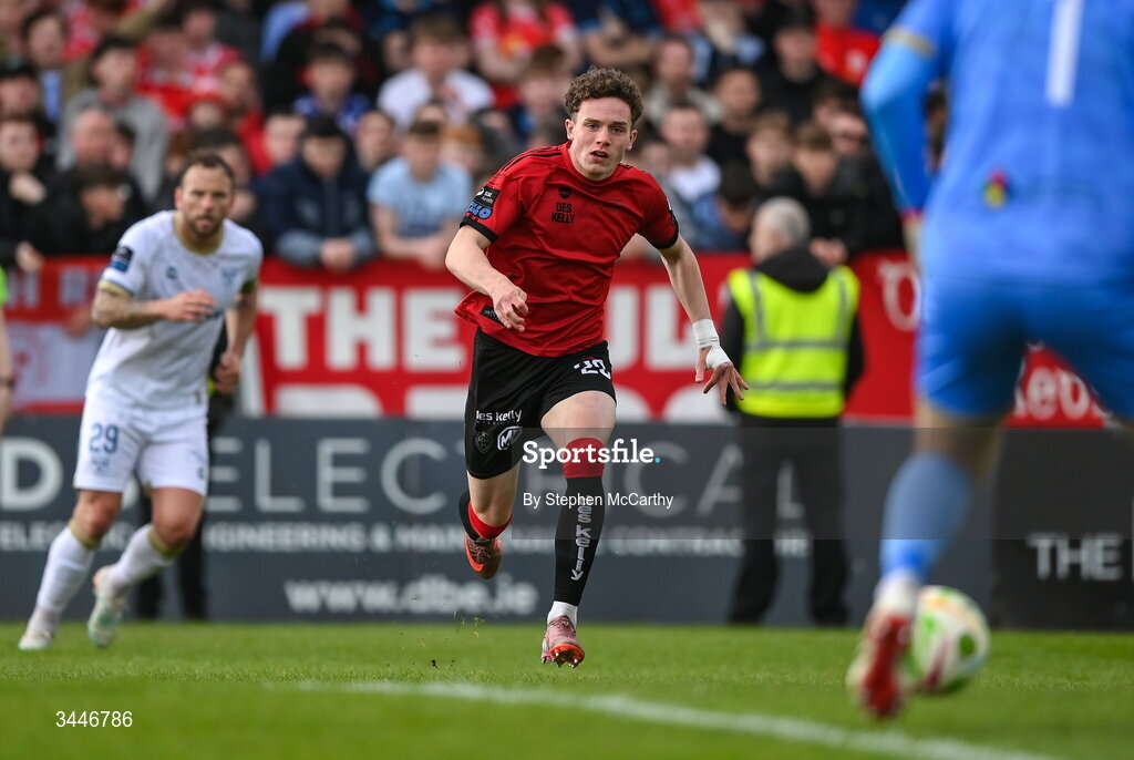 4 May 2026; Josh Harpur of Bohemians during the SSE Airtricity Men's Premier Division match between Bohemians and Shelbourne at Dalymount Park in Dublin. Photo by Stephen McCarthy/Sportsfile