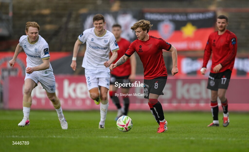 4 May 2026; Harry Vaughan of Bohemians during the SSE Airtricity Men's Premier Division match between Bohemians and Shelbourne at Dalymount Park in Dublin. Photo by Stephen McCarthy/Sportsfile