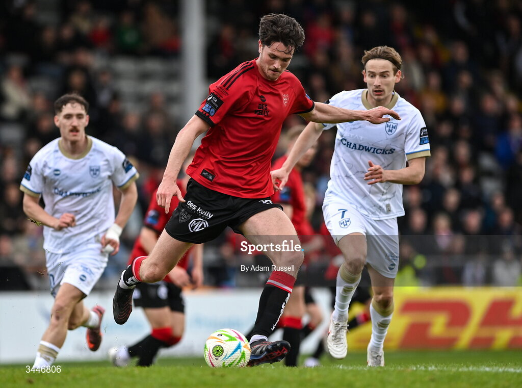 4 May 2026; Patrick Hickey of Bohemians during the SSE Airtricity Men's Premier Division match between Bohemians and Shelbourne at Dalymount Park in Dublin. Photo by Adam Russell/Sportsfile