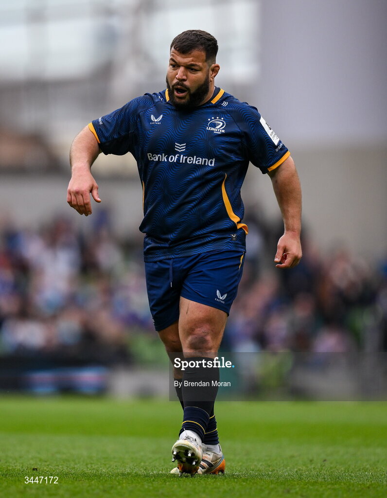 2 May 2026; Rabah Slimani of Leinster during the Investec Champions Cup semi-final match between Leinster and RC Toulon at the Aviva Stadium in Dublin. Photo by Brendan Moran/Sportsfile