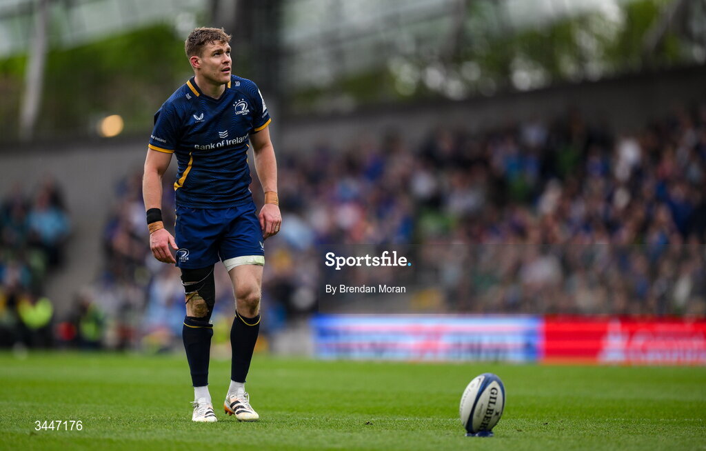2 May 2026; Garry Ringrose of Leinster during the Investec Champions Cup semi-final match between Leinster and RC Toulon at the Aviva Stadium in Dublin. Photo by Brendan Moran/Sportsfile