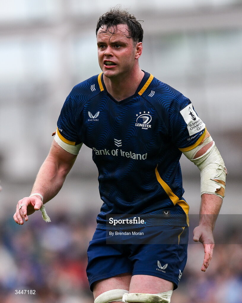 2 May 2026; James Ryan of Leinster during the Investec Champions Cup semi-final match between Leinster and RC Toulon at the Aviva Stadium in Dublin. Photo by Brendan Moran/Sportsfile