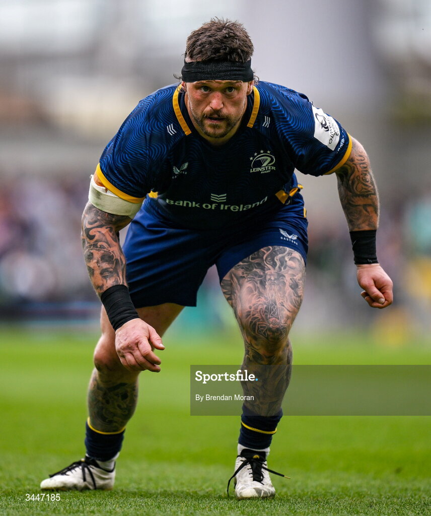 2 May 2026; Andrew Porter of Leinster during the Investec Champions Cup semi-final match between Leinster and RC Toulon at the Aviva Stadium in Dublin. Photo by Brendan Moran/Sportsfile