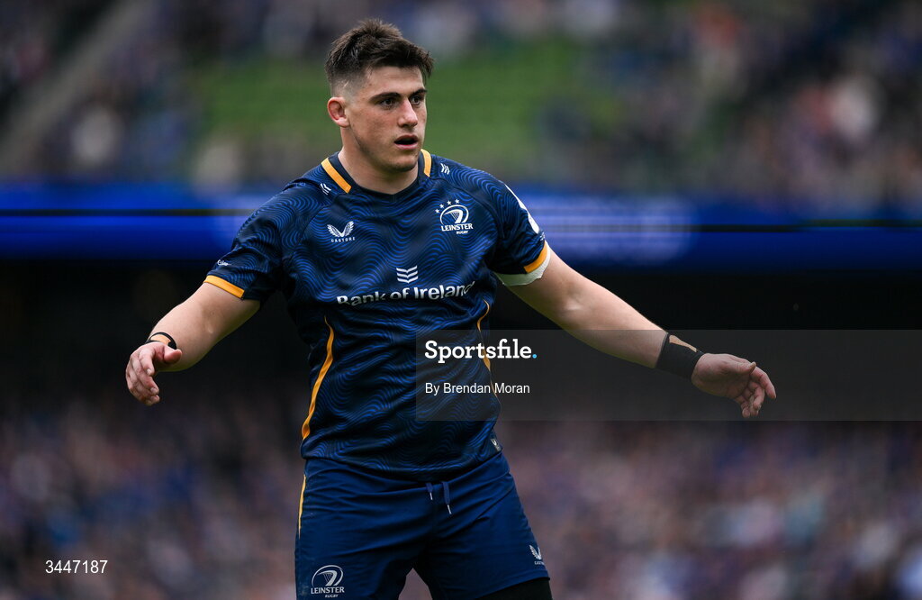 2 May 2026; Dan Sheehan of Leinster during the Investec Champions Cup semi-final match between Leinster and RC Toulon at the Aviva Stadium in Dublin. Photo by Brendan Moran/Sportsfile