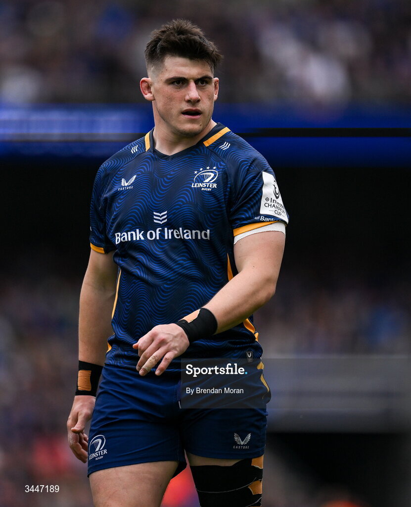 2 May 2026; Dan Sheehan of Leinster during the Investec Champions Cup semi-final match between Leinster and RC Toulon at the Aviva Stadium in Dublin. Photo by Brendan Moran/Sportsfile