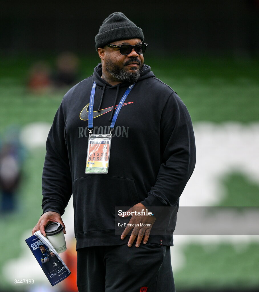 2 May 2026; RC Toulon team manager Mathieu Bastareaud before the Investec Champions Cup semi-final match between Leinster and RC Toulon at the Aviva Stadium in Dublin. Photo by Brendan Moran/Sportsfile