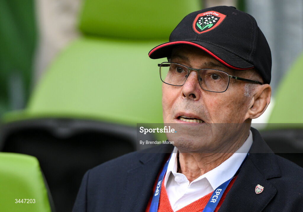 2 May 2026; RC Toulon club president and chairman Bernard Lemaitre before the Investec Champions Cup semi-final match between Leinster and RC Toulon at the Aviva Stadium in Dublin. Photo by Brendan Moran/Sportsfile