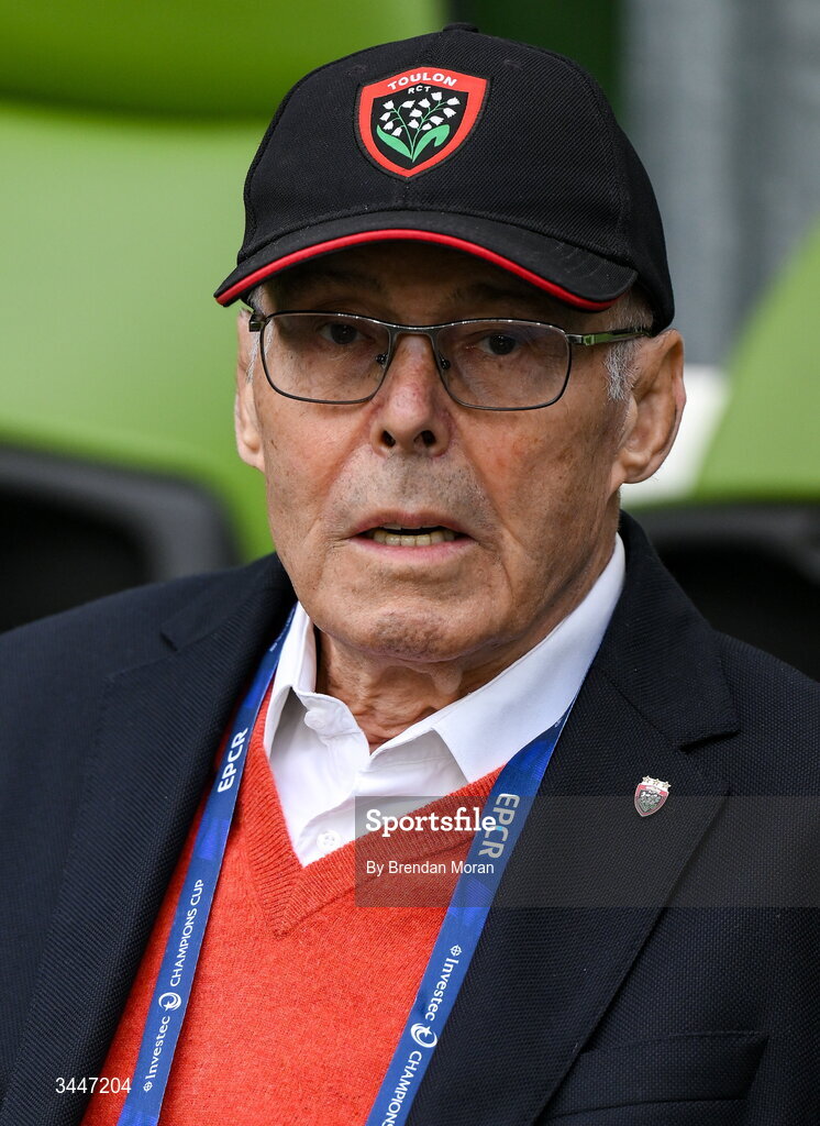 2 May 2026; RC Toulon club president and chairman Bernard Lemaitre before the Investec Champions Cup semi-final match between Leinster and RC Toulon at the Aviva Stadium in Dublin. Photo by Brendan Moran/Sportsfile