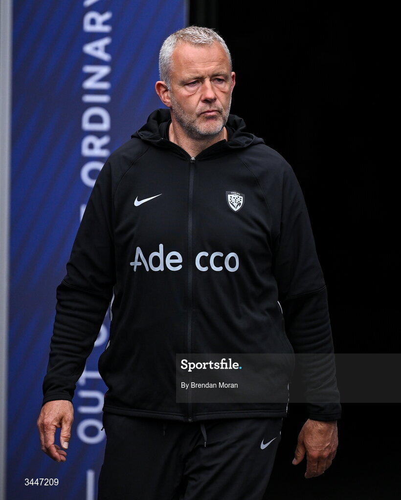 2 May 2026; RC Toulon coach Richie Gray before the Investec Champions Cup semi-final match between Leinster and RC Toulon at the Aviva Stadium in Dublin. Photo by Brendan Moran/Sportsfile