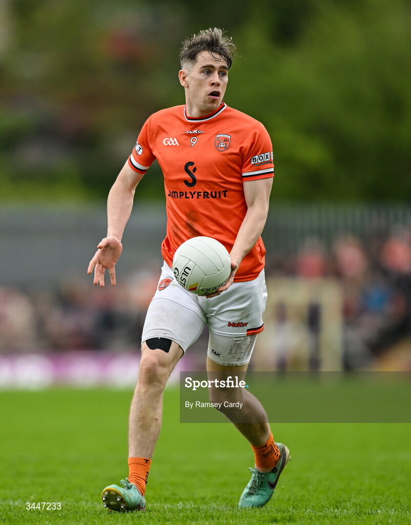 3 May 2026; Andrew Murnin of Armagh during the Ulster GAA Football Senior Championship semi-final match between Armagh and Down at St Tiernach's Park in Clones, Monaghan. Photo by Ramsey Cardy/Sportsfile