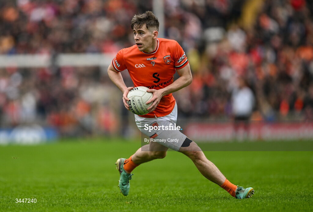 3 May 2026; Andrew Murnin of Armagh during the Ulster GAA Football Senior Championship semi-final match between Armagh and Down at St Tiernach's Park in Clones, Monaghan. Photo by Ramsey Cardy/Sportsfile