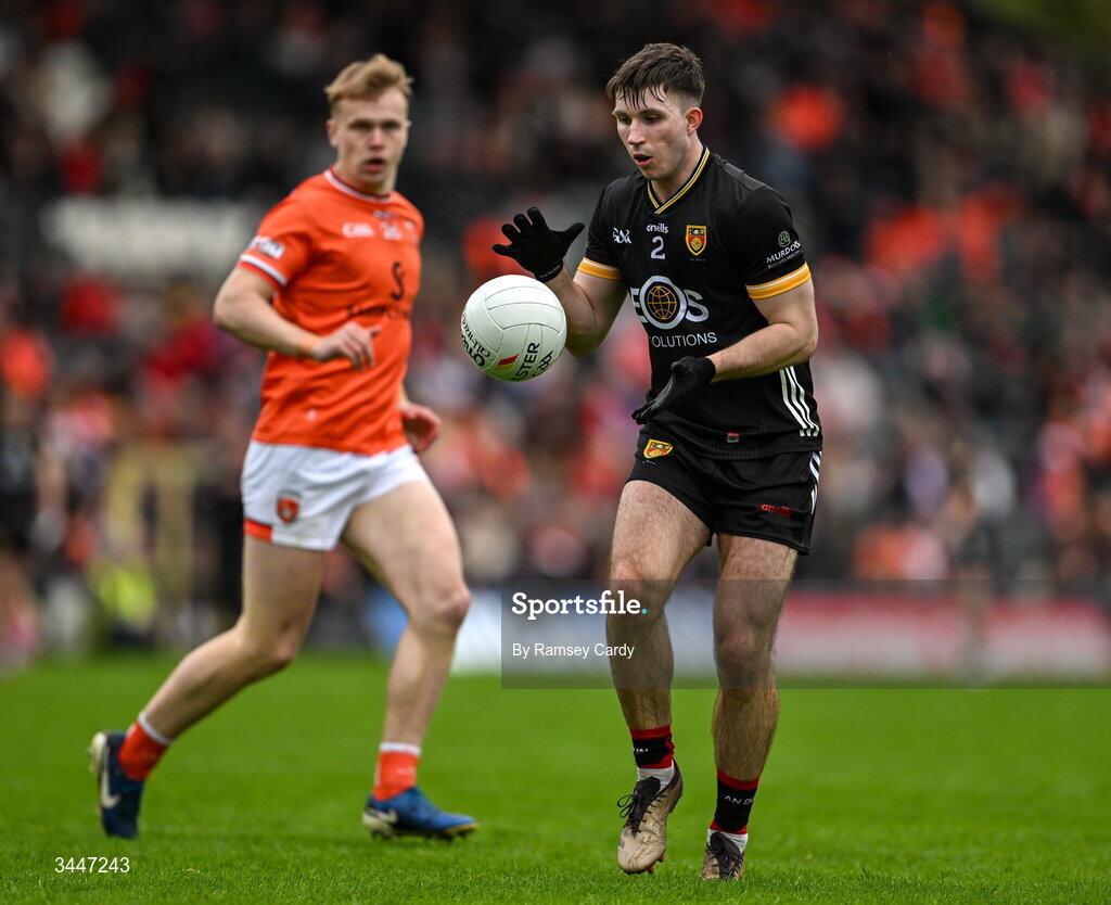 3 May 2026; Peter Fegan of Down during the Ulster GAA Football Senior Championship semi-final match between Armagh and Down at St Tiernach's Park in Clones, Monaghan. Photo by Ramsey Cardy/Sportsfile