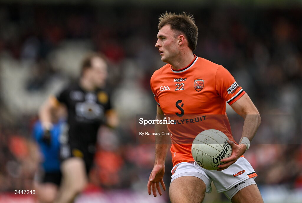3 May 2026; Daniel Magee of Armagh during the Ulster GAA Football Senior Championship semi-final match between Armagh and Down at St Tiernach's Park in Clones, Monaghan. Photo by Ramsey Cardy/Sportsfile