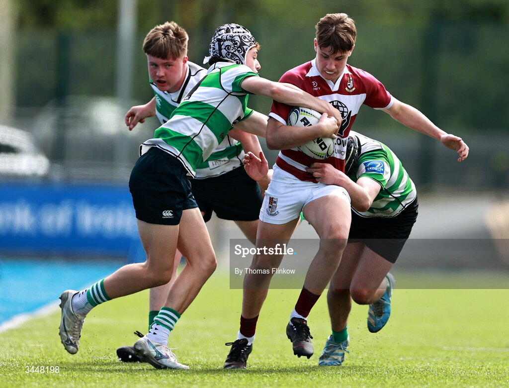 4 May 2026; Liam Nolan of Tullow RFC during the U15 McAuley Cup match between Naas RFC and Tullow RFC during the Leinster Rugby Youth Boys Cup Finals at Energia Park in Dublin. Photo by Thomas Flinkow/Sportsfile