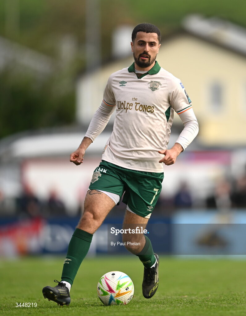 4 May 2026; Zack Elbouzedi of St Patrick's Athletic during the SSE Airtricity Men's Premier Division match between Sligo Rovers and St Patrick's Athletic at The Showgrounds in Sligo. Photo by Paul Phelan/Sportsfile
