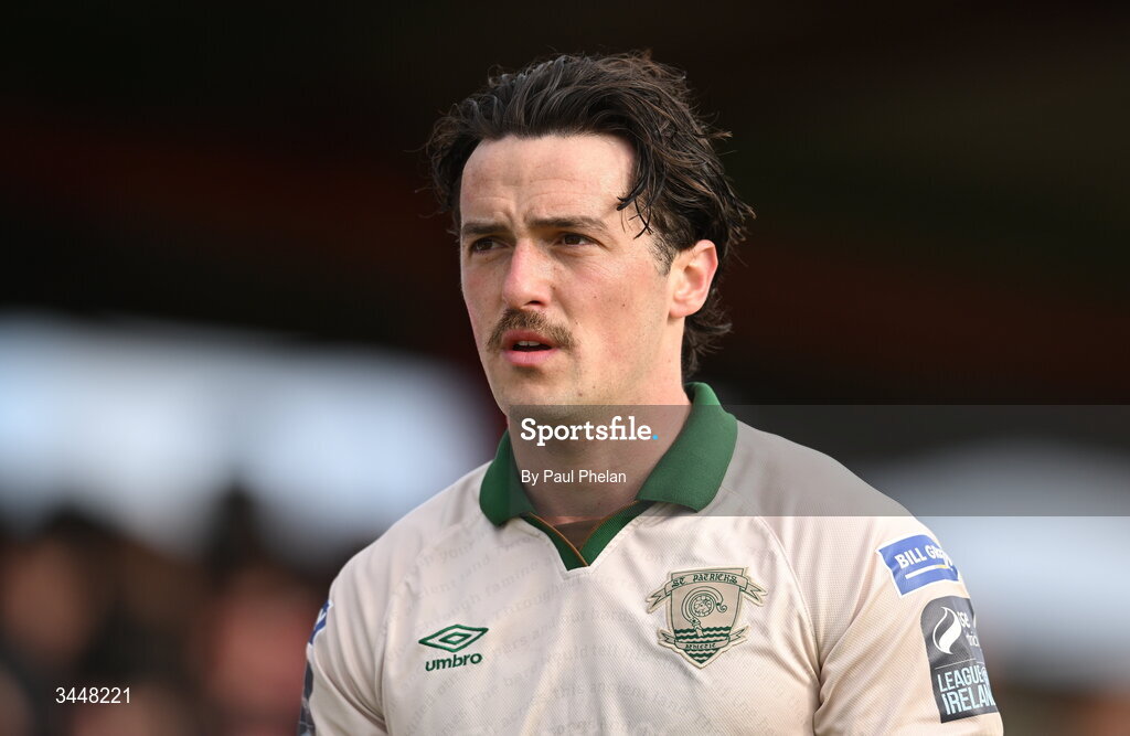 4 May 2026; James Brown of St Patrick's Athletic during the SSE Airtricity Men's Premier Division match between Sligo Rovers and St Patrick's Athletic at The Showgrounds in Sligo. Photo by Paul Phelan/Sportsfile