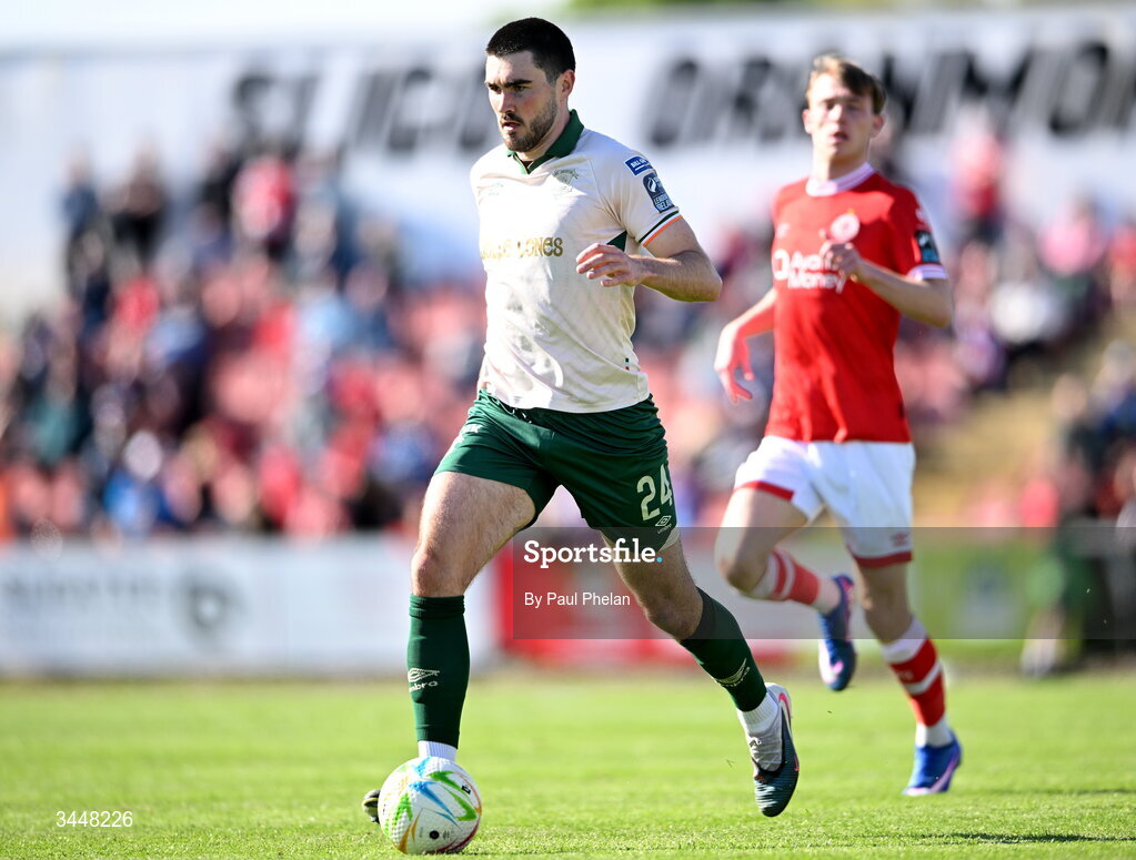 4 May 2026; Luke Turner of St Patrick's Athletic during the SSE Airtricity Men's Premier Division match between Sligo Rovers and St Patrick's Athletic at The Showgrounds in Sligo. Photo by Paul Phelan/Sportsfile
