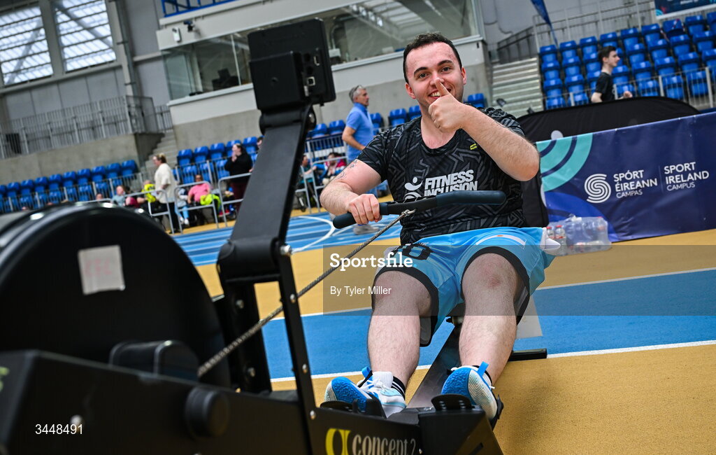7 May 2026; More than a competition. Confidence, community and breaking down barriers. IWA’s Second Annual Fitness Inclusion Games brought athletes together to celebrate progress, resilience and the power of inclusion. Pictured during the IWA’s Second Annual Fitness Inclusion Games at the National Indoor Arena at the Sport Ireland Campus, Dublin is a competitor. Photo by Tyler Miller/Sportsfile