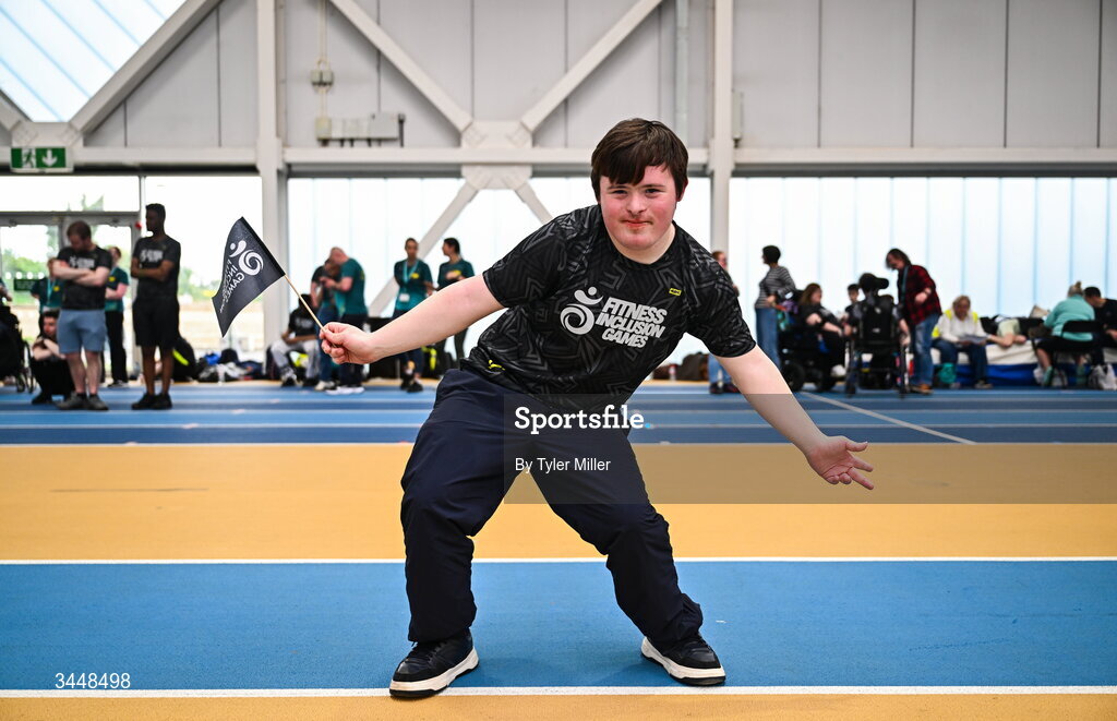 7 May 2026; More than a competition. Confidence, community and breaking down barriers. IWA’s Second Annual Fitness Inclusion Games brought athletes together to celebrate progress, resilience and the power of inclusion. Pictured during the IWA’s Second Annual Fitness Inclusion Games at the National Indoor Arena at the Sport Ireland Campus, Dublin is a competitor. Photo by Tyler Miller/Sportsfile