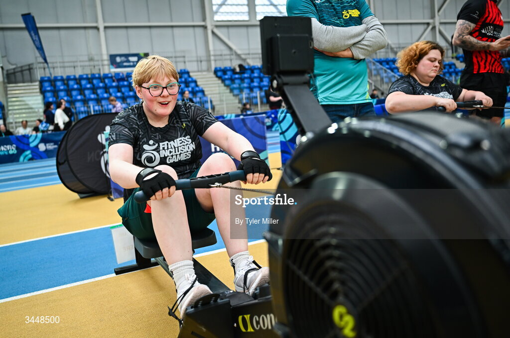 7 May 2026; More than a competition. Confidence, community and breaking down barriers. IWA’s Second Annual Fitness Inclusion Games brought athletes together to celebrate progress, resilience and the power of inclusion. Pictured during the IWA’s Second Annual Fitness Inclusion Games at the National Indoor Arena at the Sport Ireland Campus, Dublin is a competitor. Photo by Tyler Miller/Sportsfile
